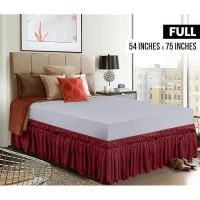 Utopia Bedding Full Elastic Bed Ruffle Easy Wrap Around Ruffle Microfiber Bed Skirt With Adjustable Elastic Belt 16 Inch Tai