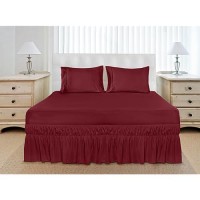 Utopia Bedding Full Elastic Bed Ruffle Easy Wrap Around Ruffle Microfiber Bed Skirt With Adjustable Elastic Belt 16 Inch Tai