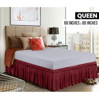 Utopia Bedding Queen Elastic Bed Ruffle Easy Wrap Around Ruffle Microfiber Bed Skirt With Adjustable Elastic Belt 16 Inch Ta