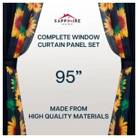 Sapphire Home Floral Sheer Curtains - 4 Panels Set With Valance  63