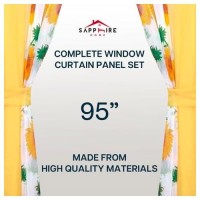 Sapphire Home Floral Sheer Curtains - 4 Panels Set With Valance  95