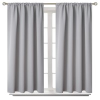 Bgment Rod Pocket Room Darkening Curtains 48 Inches Length For Bedroom Thermal Insulated Short Window Curtains For Kitchen 42