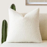 Foindtower Textured Boucle Throw Pillow Covers Accent Solid Pillow Cases Cozy Soft Decorative Couch Cushion Case For Chair Sofa