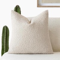 Foindtower Textured Boucle Throw Pillow Covers Accent Solid Pillow Cases Cozy Soft Decorative Couch Cushion Case For Chair Sofa