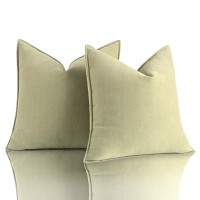 Annas Whimsy Sage Green Pillow Covers 18X18 In Accent Neutral Pillow Covers Set Of 2 Chenille Soft Throw Pillow Covers Decorati