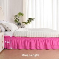 Miye Wrap Around Ruffled Lace Bed Skirt Elastic Dust Ruffle With Adjustable Belts Easy To Put On Bed Frame Cover Machine Was