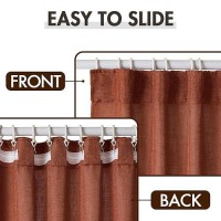 Miulee Burnt Orange Linen Curtains 96 Inches Long 2 Panels For Bedroom Living Room Pleat Tape With Hooks Soft Linen Textured Wi