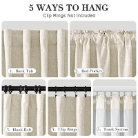 Joywell Full Blackout Textured Linen Curtains 90 Inches Long Rod Pocket/Back Tab/Hook Belt/Clip Rings Thermal Insulated Drapes For Bedroom Living Room Sliding Glass Door(2 Panels W52 X L90 Linen)