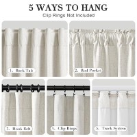 Joywell Linen 100% Blackout Curtains 120 Inches Extra Long  Rod Pocket/Back Tab/Hook Belt/Clip Rings Floor To Ceiling Darkening Drapes 10 Ft For Bedroom Living Room(2 Pieces 52 X 120 Natural Beige)