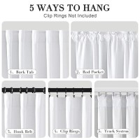 Joywell Linen 100% Blackout Curtains 96 Inches Long  Rod Pocket/Back Tab/Hook Belt/Clip Rings Pinch Pleated Thermal Insulated Drapes For Master Bedroom Living Room (2 Panels 52 X 96  White)