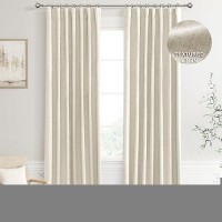 Joywell 100% Blackout Linen Curtains 80 Inches Long  Rod Pocket/Back Tab/Hook Belt/Clip Rings  Thermal Insulated Darkening Drapes For Bedroom Living Room Sliding Door (2 Panels W52 X L80 Linen)