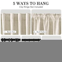 Joywell 100% Blackout Linen Curtains 80 Inches Long  Rod Pocket/Back Tab/Hook Belt/Clip Rings  Thermal Insulated Darkening Drapes For Bedroom Living Room Sliding Door (2 Panels W52 X L80 Linen)