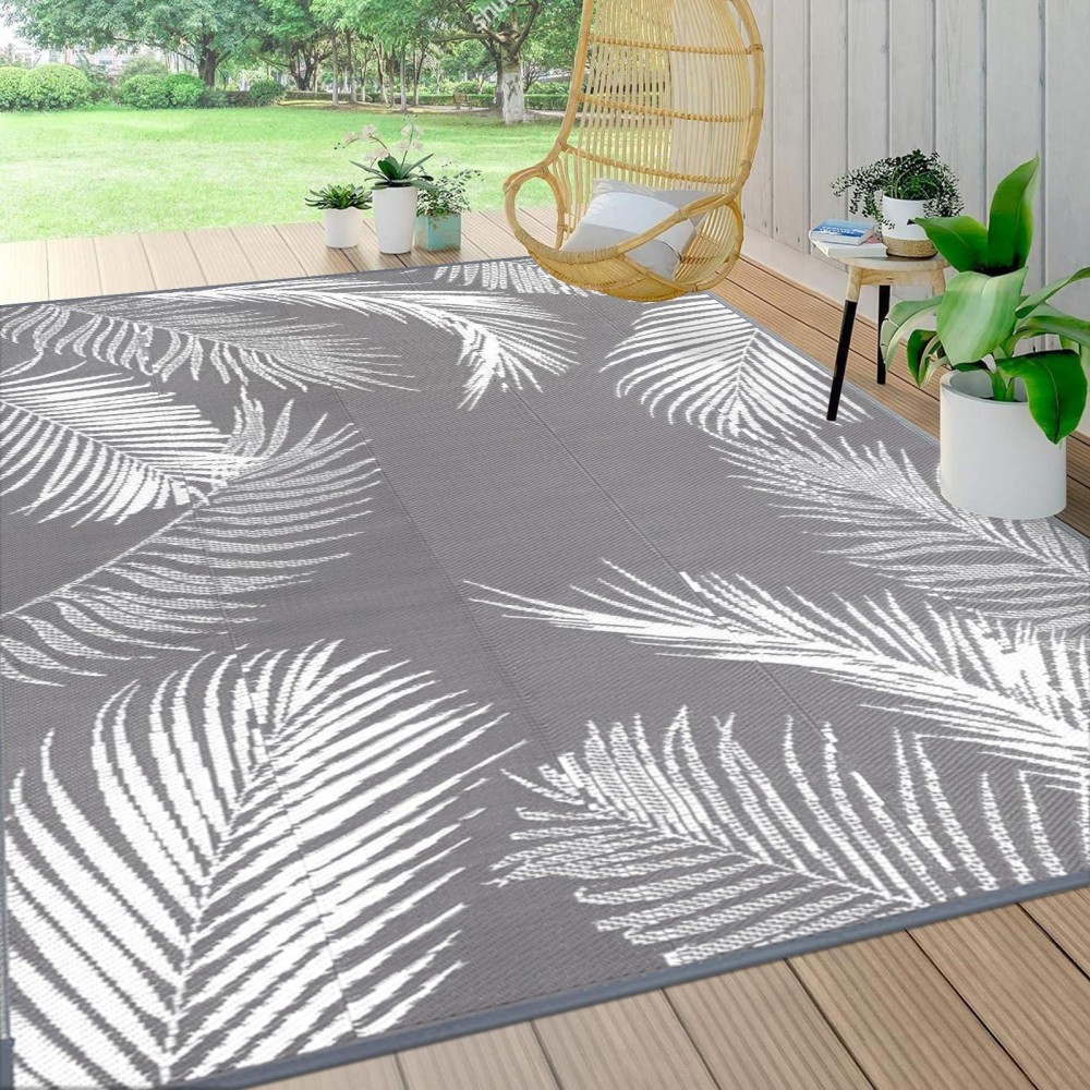 Pauwer Outdoor Rug Waterproof 8X10 Reversible Outdoor Plastic Straw Rug Outdoor Patio Camping Rug Rv Mat Indoor Outdoor Are