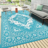 Pauwer Waterproof Outdoor Rug 5X7 Reversible Outdoor Plastic Straw Rug Outdoor Patio Rug For Camping Outside Rv Mat Indoor