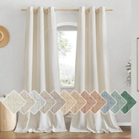 Nicetown Natural Linen Doorway Curtains 80 Inches Long Grommet Thick Linen Weave Semi Sheer Window Treatments Privacy Assured W