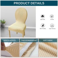 Kccrhin Curved Back Dining Chair Cover Stretch Round Back Chair Cover For Dining Room Kitchen Elastic Dining Table Chair Covers Solid Color Dining Chairs Slipcovers Chair Protectors Covers,B 6Pcs