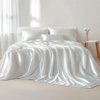 Bedsure Satin Sheets Queen Sheet Set 4 Pcs Queen Bed Sheets Similar To Silk Sheets Bed Sheets Queen Size For Hair And Skin