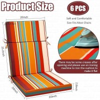 Chitidr 6 Pack Outdoor High Back Chair Cushion 44 X 20 Inches Patio Chair Cushions Waterproof Rocking Chair Cushions Indoor Fur