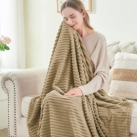 Bedelite Fleece Blanket King Size - 3D Ribbed Jacquard Soft And Warm Decorative Fuzzy Blankets - Cozy  Fluffy  Plush Lightweight Throw Blankets For Couch  Bed  Sofa(Brown  108X90 Inches)