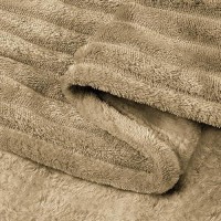 Bedelite Fleece Blanket King Size - 3D Ribbed Jacquard Soft And Warm Decorative Fuzzy Blankets - Cozy  Fluffy  Plush Lightweight Throw Blankets For Couch  Bed  Sofa(Brown  108X90 Inches)