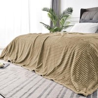 Bedelite Fleece Blanket Queen Size - 3D Ribbed Jacquard Soft And Warm Decorative Fuzzy Blankets - Cozy  Fluffy  Plush Lightweight Throw Blankets For Couch  Bed  Sofa(Brown  90X90 Inches)