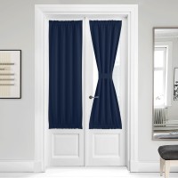 Nicetown Blackout Door Curtain For Window French Curtain Thermal Insulated Rod Pocket Window Treatments Patio Door Drapes For