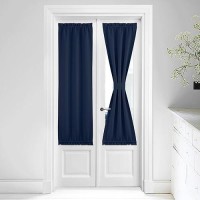 Nicetown Blackout French Door Curtains Window Door Curtains Thermal Insulated Door Curtain Panel 25W X 64L Privacy Door Shade Cu