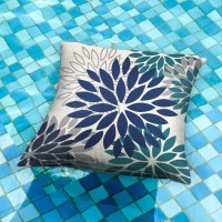 Dfxsz Navy Blue Flower Pillow Covers 20X20 Inch Set Of 2 Outdoor Throw Pillows Outdoor Waterproof Decor For Living Room Sofa Pat