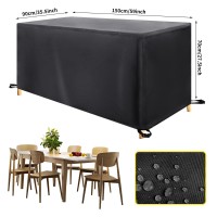 Outdoor Patio Furniture Cover, Rectangular Patio Heavy Duty Table Cover - Outdoor Couch Cover Waterproof Patio Sofa Furniture Covers, 600D Oxford Anti-Uv Outdoor Dining Set Cover 66.93X66.93X33.46In