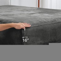 Bedelite Flannel Sheets King Size Dark Grey Super Soft Fleece Sheets Set Fluffy Extra Plush 4 Pieceinclude Fitted Sheet Fla