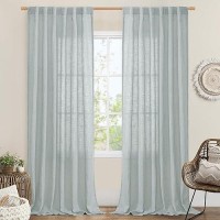 Lamit Linen Curtains 108 Inches Long For Living Room Back Tab And Rod Pocket Linen Textured Sheer Curtains Light Filtering Curt