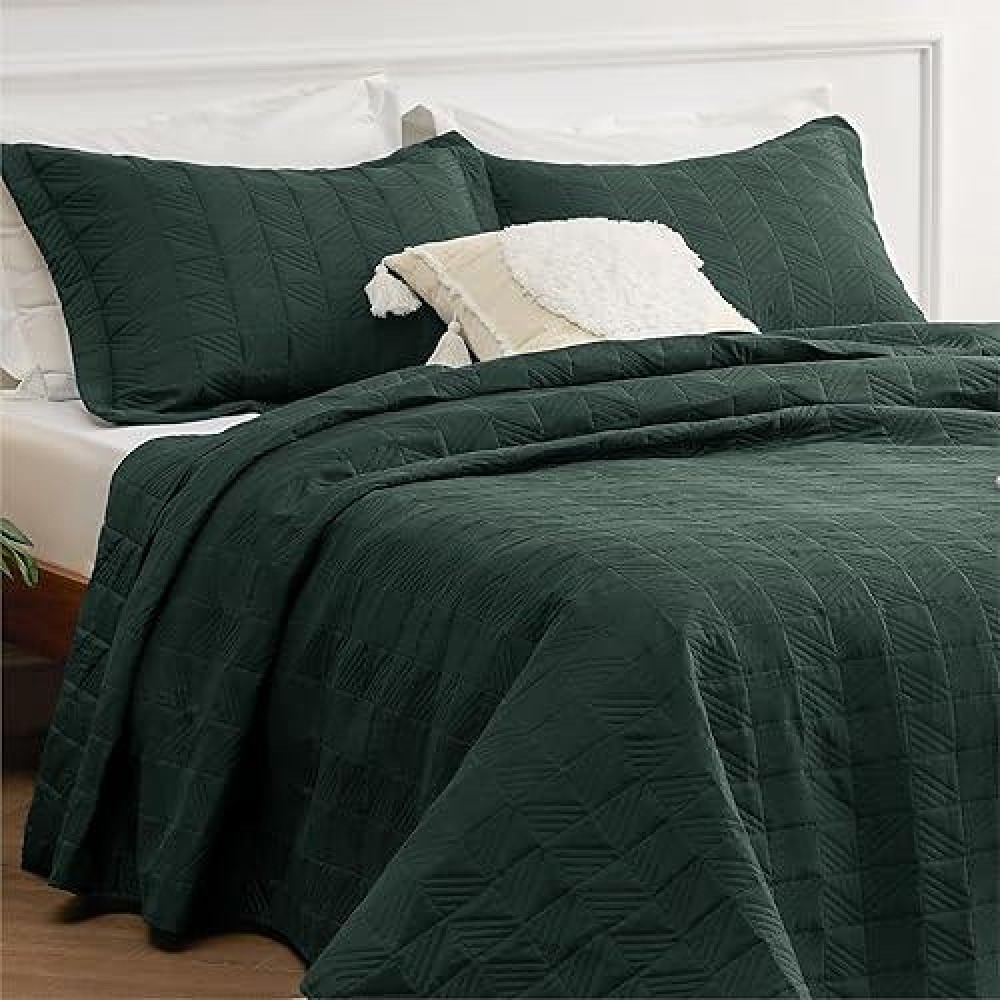 Bedsure King Size Quilt Set Soft Ultrasonic Quilt King Size Geometric Bedspread King Size Lightweight Bedding Coverlet For