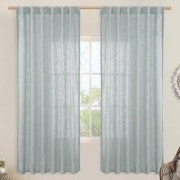 Lamit Linen Blended Curtains For Bedroom Faux Linen Textured Light Filtering Drapes Back Tab And Rod Pocket Boho Burlap Panels