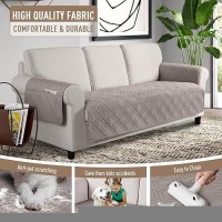 Taococo Waterproof Couch Covers For Pets Dogs With Non Slip Backing Sofa Seat Covers With Side Pocket For 3 Cushion Couch Washa