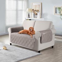 Taococo Waterproof Loveseat Covers For Pets Dogs With Non Slip Backing Sofa Seat Covers With Side Pocket For 2 Cushion Couch Wa