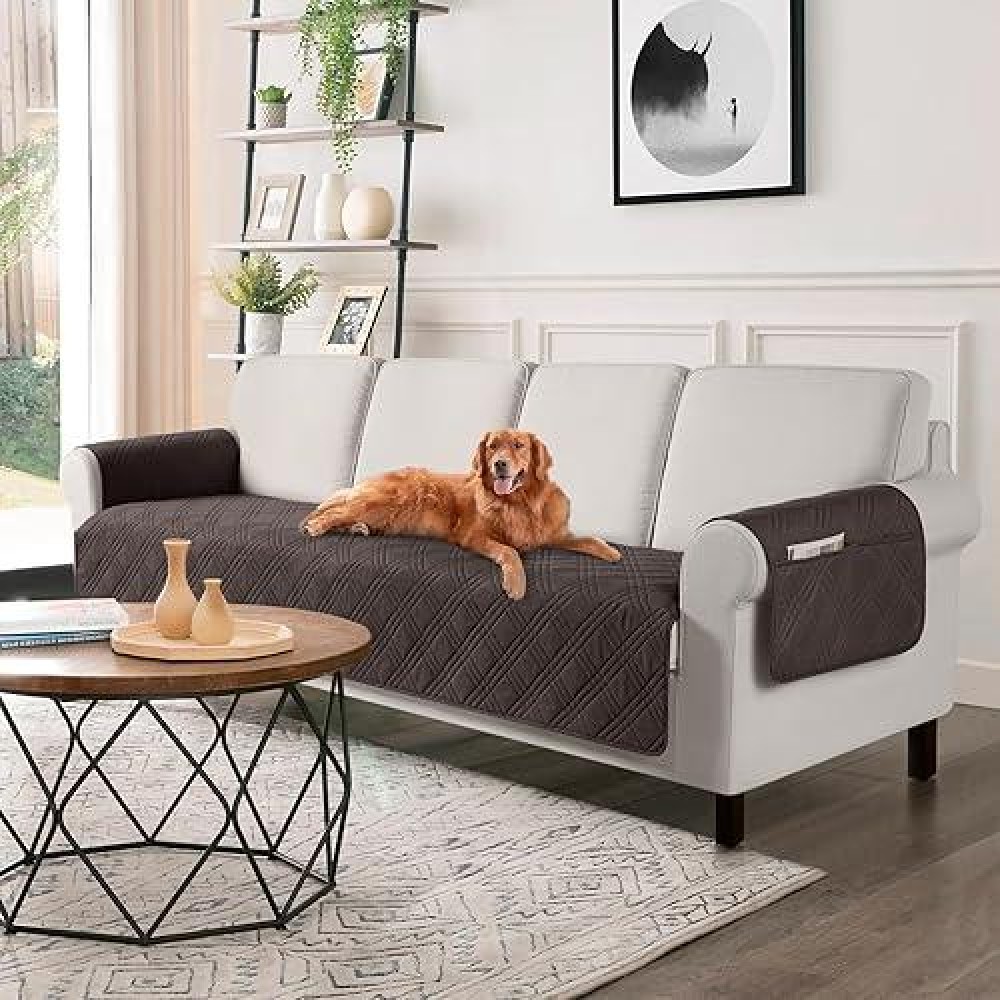 Taococo Waterproof Oversized Couch Covers For Pets Dogs With Non Slip Backing Sofa Seat Covers With Pocket For 4 Cushion Couch