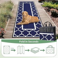 Genimo 25 X 8 Outdoor Rug Waterproof For Patio Decor Foldable Reversible Plastic Straw Area Rugs Mat For Runner Porch Outsi