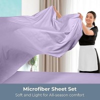 Royale Linens 4 Piece Full Bed Sheet Soft Brushed Microfiber 1800 Bedding Set 1 Fitted Sheet 1 Flat Sheet 2 Pillow Case