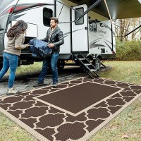 Genimo 9 X 12 Outdoor Rug Waterproof For Patio Decor Foldable Reversible Plastic Straw Area Rugs Mat For Camper Outside Carp