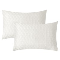 Jellymoni 2 Pack Bright White Pillowcases King Size Soft Microfiber Knitted Jacquard Waffle Weave Pillow Covers With Envelope C