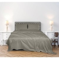 Royale Linens 300 Thread Count 100 Long Staple Combed Cotton Striped Sheet Set 4 Piece Full Bed Sheet 1 Fitted Sheet 1 Fla