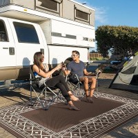 Genimo Outdoor Rug Waterproof 8 X 10 For Patio Foldable Reversible Plastic Straw Carpet For Travel Trailers Outside Area Mat