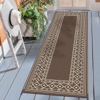 Genimo Outdoor Rug Waterproof 25 X 8 For Patio Foldable Reversible Plastic Straw Runner Rugs And Carpet For Porch Outside A