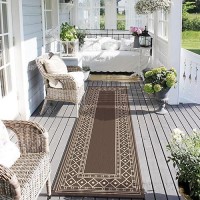 Genimo Outdoor Rug Waterproof 25 X 8 For Patio Foldable Reversible Plastic Straw Runner Rugs And Carpet For Porch Outside A