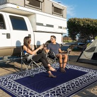 Genimo Outdoor Rug Waterproof 8 X 10 For Patio Foldable Reversible Plastic Straw Carpet For Travel Trailers Outside Area Mat