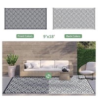 Genimo Outdoor Rug For Patio Clearance 9X18 Waterproof Camping Mat Reversible Plastic Straw Rugs For Rv Camper Balcony Ba