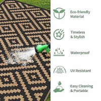 Genimo Outdoor Rug 3X5 Waterproof Reversible Camping Mat Plastic Straw Rugs For Patio Rv Camper Balcony Backyard Picnic