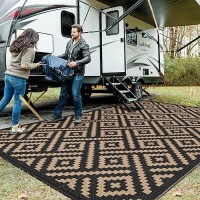 Genimo Outdoor Rug For Patio Clearance 10X14 Waterproof Large Camping Mat Reversible Plastic Straw Rugs For Rv Camper Balc