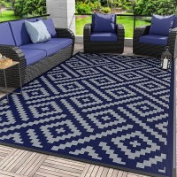 Genimo Outdoor Rug For Patio Clearance 6X9 Waterproof Camping Mat Reversible Plastic Straw Rugs For Rv Camper Balcony Bac