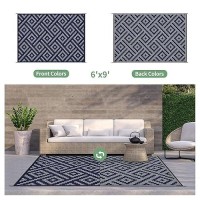 Genimo Outdoor Rug For Patio Clearance 6X9 Waterproof Camping Mat Reversible Plastic Straw Rugs For Rv Camper Balcony Bac